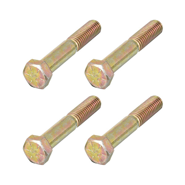 Hex Bolts (1/2-20x3") 4Pcs, Grade 8 Carbon Steel Zinc Plated Partial Threaded Hex Head Screw Bolt