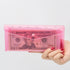 Cash Envelope Wallet with 6pcs Divider and 2pcs Monthly Tab Stickers, Reusable Budget Envelopes, Pink Glitter PVC