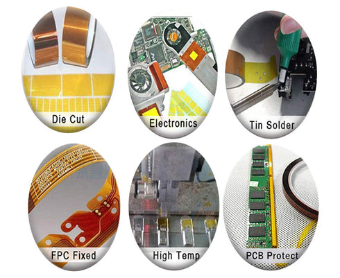 TAPEGO High Temperature Resistant Tape, Polyimide Kapton Tape for Electronics Masking Soldering, 1/8inch, 1/4inch,