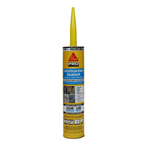 Sikaflex Construction Sealant, Aluminum Gray Paintable Polyurethane for Sealing Joints and Gaps, 10.1 fl. oz