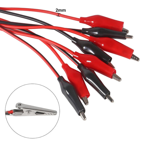 10 Groups 1M Alligator Clips, Insulated Test Leads with Double-Ended Jumper Wires for Electrical Testing