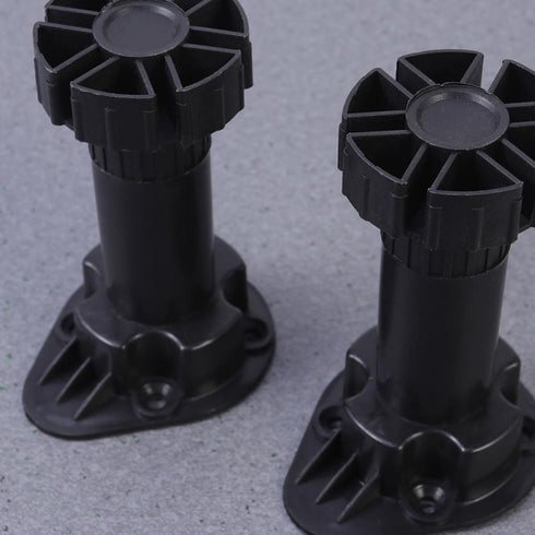 4Pcs KOMBIUDA Adjustable Black Plastic Sofa Legs with Clip-On Thickened Furniture Support for Cabinets, TV Stands