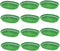 TrueCraftware - 10-3/4" Oblong Fast Food Basket Green Plastic Set of 12- Fry