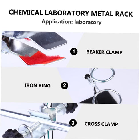 HEATSHAKING Set Science Lab Chemistry Station Test Tube Rack Retort Stand Support Stand Rod Chem Equipment Kit