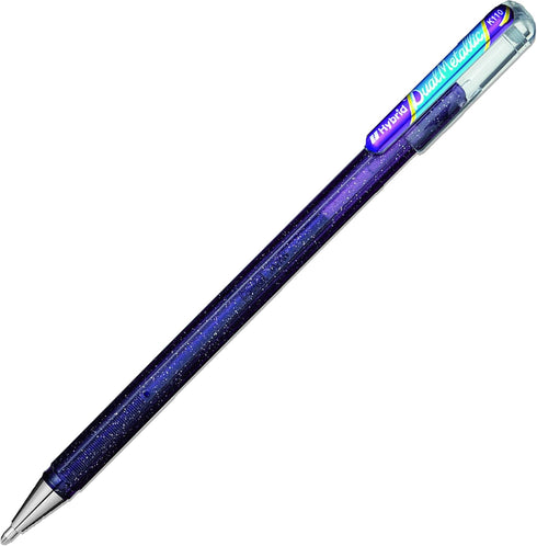 Pentel Hybrid - Dual Metallic - Liquid Gel Rollerball Pens - K110 - Violet & Metallic Blue Ink - Pack of 3 by Pentel