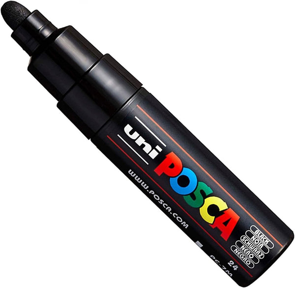 Posca PC-7M Paint Marker Art Pens - Large Bullet Nib 4.5-5.5mm - 15 Colours - New for 2017 - Black by posca