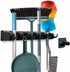 Combo 5 Slot Broom Holder w/ 1 Self Adhesive Mop Gripper No-Drilling,
