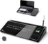 TOWON Black Desk Dry Erase Board with Charger Pad, Small Glass Desktop Whiteboard for Home Office Supply, 17 x 6 in