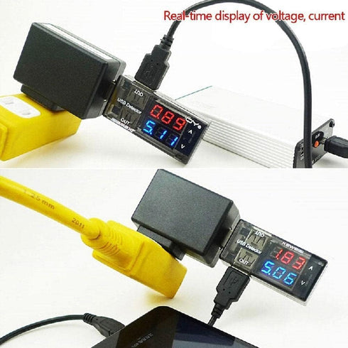 Black USB Power Meter, USB Current Meter, LCD Digital Multimeter for Voltage Testing and Current Measurement