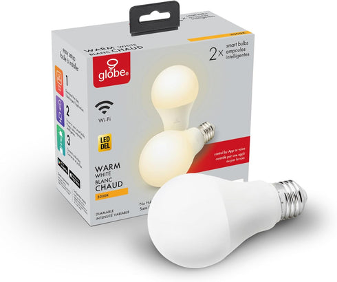 Globe Electric Collection Wi-Fi Smart 10 Watt (60W Equivalent) Dimmable Frosted LED