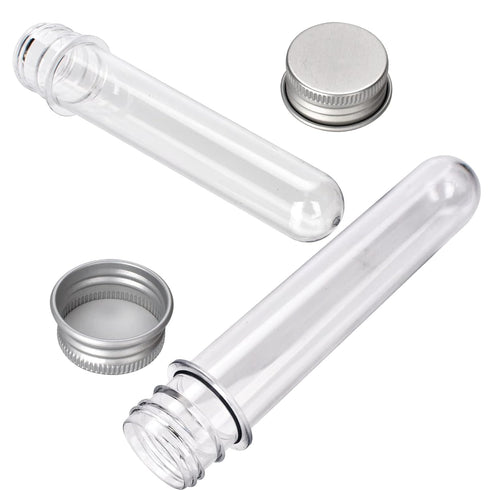 6PCS Clear Plastic Test Tubes with Screw Caps 45ml for Scientific Experiments, Party Decoration, Candy, Bath Salt