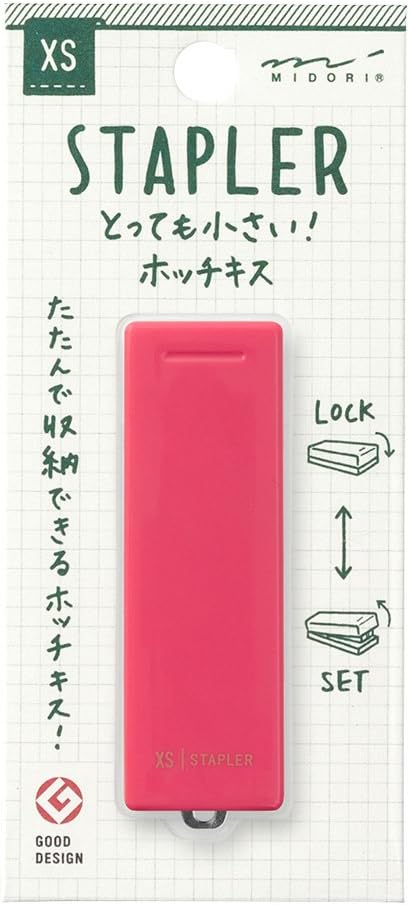 Midori Compact Stapler, XS Series, Pink Color (35272006)