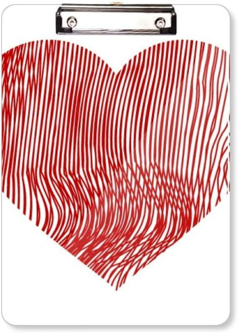 Finger Print Valentine's Day Heart Clipboard Folder Writing Pad Backing Plate A4