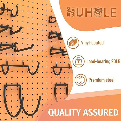 HUHOLE Pegboard Drill Holder, 10 Pack Heavy Duty Utility Hooks for Power Tools, Drill, Hammer, Fit for 1/4" Pegboard