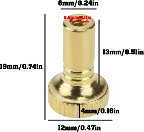 SG Store 6pcs 2.8mm Gold(19x12mm) Metal On/Off Replacement Light Lamp Fan Knobs Lamp Switch Suitable for Most Floor