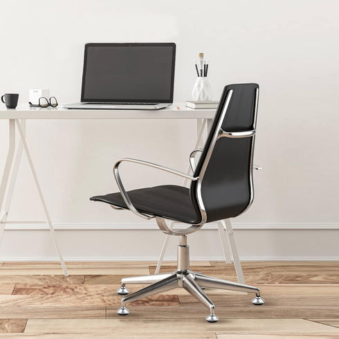 Bell Glides Replacement Office Chair Swivel Caster Wheels, Fixed Stationary Castors, Low Profile Stool with Felt Pads