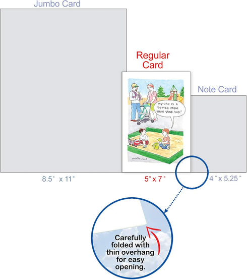 NobleWorks Funny Father's Day Card, Humor Card for Dad, Stepdad, Notecard with Envelope, Better Dad C3622FDG