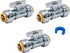 SUNGATOR 1/2 Inch Dual Pushfit Straight Stop Valve, No Lead Chrome Plated Brass, Pack of 3