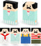 Mabor 4Pcs Cute Salaryman Erasers, Fun Bald Uncle Desk Novelty Erasers for Kids, Students, Office Supplies