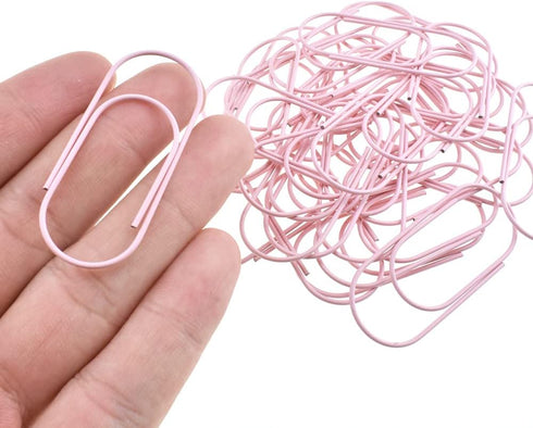 HAHIYO 30 Pack Pink Wide Paper Clips, 2 inches Vinyl Coated for Bookmarking and Organizing Home Office