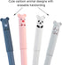RIANCY 0.4mm Erasable Gel Pens 12 Pack Cute Cartoon Animal Rollerball Refillable Pens for Adult Writing Kids