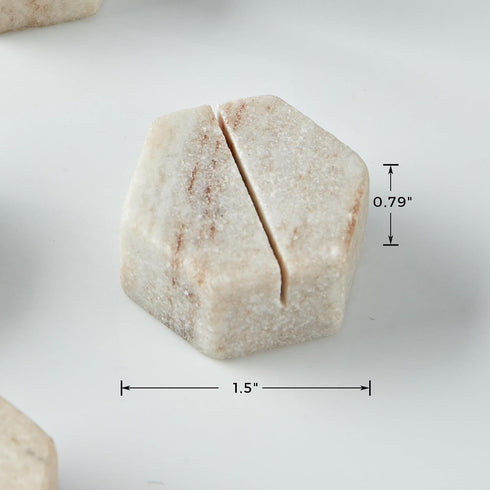 Generic 4 Marble Hexagon Place Card Holders, Exquisite Marble Photo Display Stands, Piece Handmade Creative Card