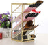 Hipiwe (4 Vintage Gold Metal Desk Organizer - Glass Make up Brushes lipstick Holder Dresser Organizer Pen Pencil