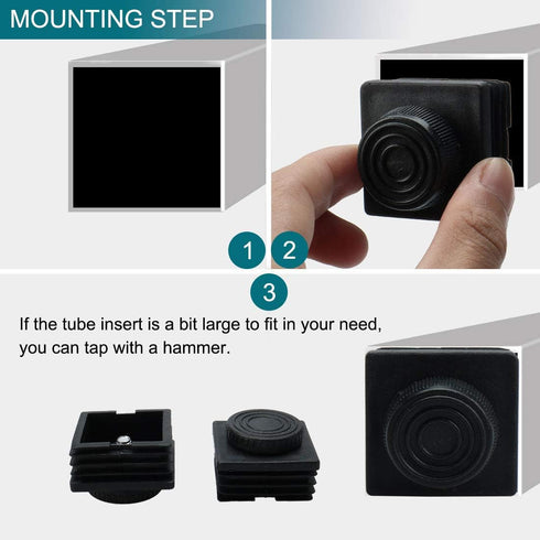 uxcell M8 Leveling Feet 50 x 50mm Square Insert Adjustable Furniture Glide, 2 Sets