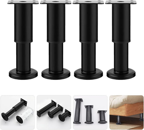 4pcs 12-18cm Zerodeko Adjustable Furniture Legs Cabinet Sofa Bed Frame Support Feet Extendable Replacement Table Legs
