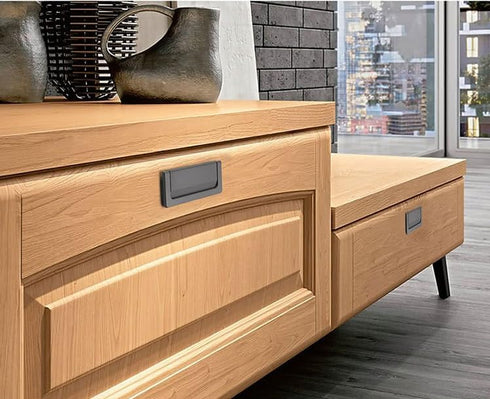 SANCHAKOU 4-Pack 96Mm Cabinet Handles Bedside Table Concealed Buckle Flat Handle Sliding Door Drawer Tatami Invisible