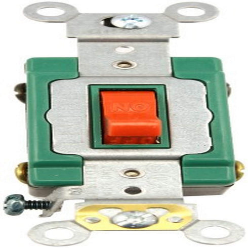 Leviton 3032-2R 30 Amp, 120/277 Volt, Toggle Double-Pole AC Quiet Switch, Extra Heavy Duty Spec Grade, Self Grounding, Back and Side Wired, Red, Image