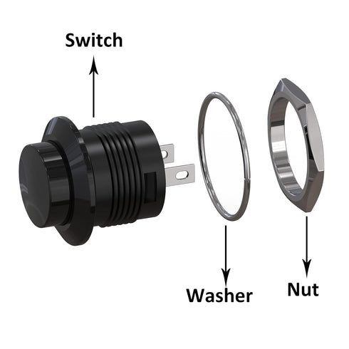 Clyxgs Momentary Push Button Switch No Lock SPST Mini Round Switches, AC 250V / 3A, 20PCS