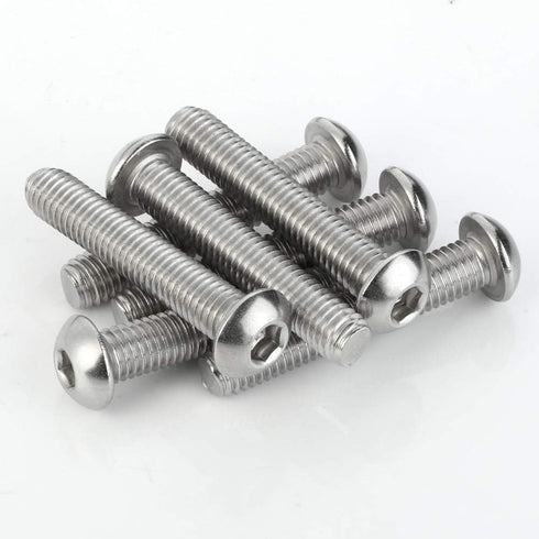 M8-1.25 x 35mm Button Head Socket Cap Screws, 10 PCS, Stainless Steel 18-8, Fully Threaded, Allen Socket Drive