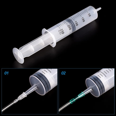 SHAOTONG 200ml Syringes - 40 Inch Tube and Tip Adapter for Feeding Pets and Liquid Refilling