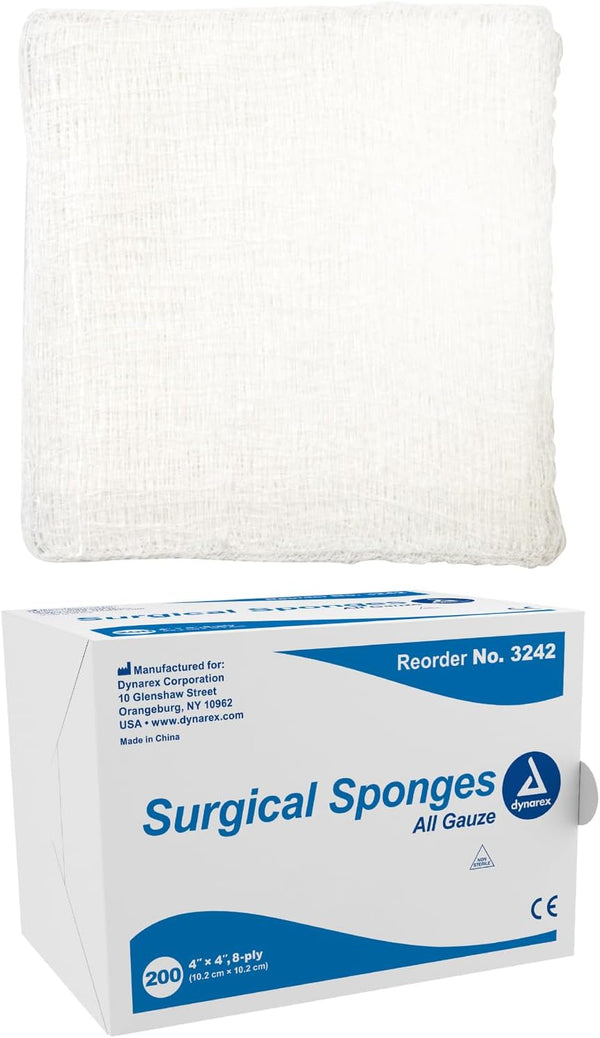 Dynarex 3242 Non-Sterile Gauze Sponge, 4" x 4"
