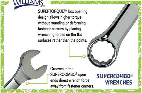 Williams 1209MSC Super Combo Combination Wrench, 9 Millimeter