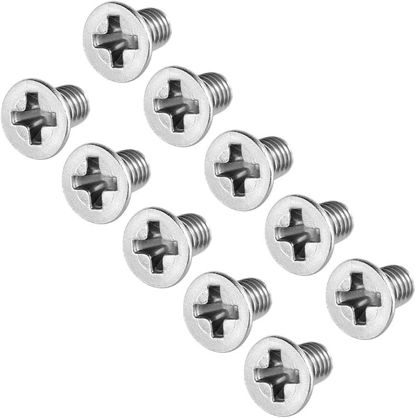 uxcell M3x5mm Flat Head Machine Screws, Phillips Cross Screw, 304 Stainless Steel, 50Pcs Fasteners