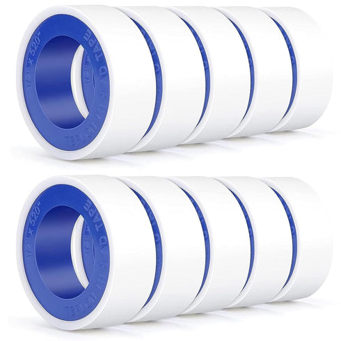Teflon Plumbers Tape, PTFE Pipe Sealant & Plumbing Thread Tape, White Pipe Sealing Water Seal for Shower Head (1/2 by