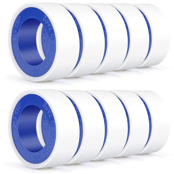Teflon Plumbers Tape, PTFE Pipe Sealant & Plumbing Thread Tape, White Pipe Sealing Water Seal for Shower Head (1/2 by