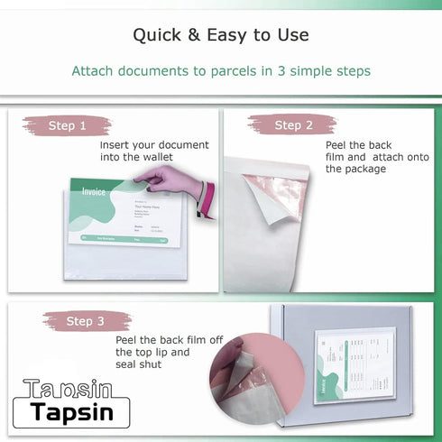 Clear Packing List Envelopes, 6''x9'' Top Loading Shipping Label Envelopes, Adhesive Pouches for Shipping (500pcs)