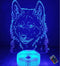 YTDZLTD Creative 3D Wolf Night Light 16 Colors Changing USB Power Remote Control