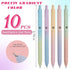 Gel Pens, 10 Pcs Black Ink Pens with Comfortable Silicone Grip, 0.7mm Fine Medium Point Cute Smooth Writing Pen, Aesthetic Gradient Color, Retractable Premium Quick Dry Office School Supplies by ChezMax