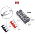 Hilitchi 12pcs 600V 15A 4 Position Double Row Screw Terminal Strip and 400V 10A Red/Black Pre Insulated Barrier Strip