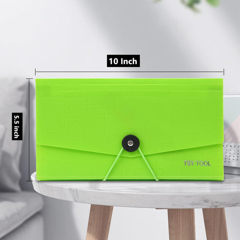 Pack of 4 Expandable File Folder - 10"x5.5" Portable Accordion Document Pocket, Office Desk Organizer with 13 Pockets,