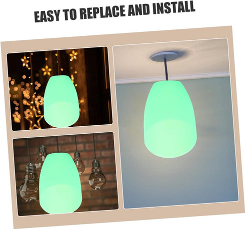 Amosfun Horseshoe Lampshade Elegant Inclined Plastic Lamp Cover for Floor and Table Lamps Green Opening Soft Light