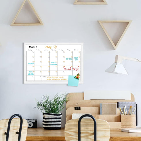 Umtiit Monthly Calendar Dry Erase Whiteboard, 10.6 x 14.5 inch, White Wood Frame for Planning and Schedule