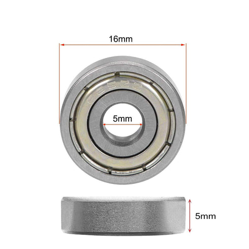 Donepart 625ZZ Small Bearings, 10-Pack, 5mm ID x 16mm OD, Pre-Lubricated for Electric Motors and 3D Printers