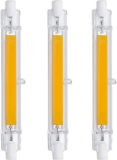118mm R7S COB LED Light Bulb, 15W J Type T3 Shape, 100W Halogen Replacement, 3000K Warm White, 3 Pack