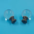 AUXBC 2PCS 1/4-27 Crystal Lamp Finials with Bronze Chrome Base, Thread Glass Ball Topper Decorative Cap for Table Floor