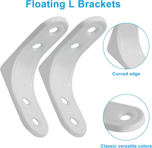 Moicstiy 8 2 Inch Pcs L Brackets, Corner Braces with Screws for Shelves Support, Cabinet Hardware, Furniture Repair